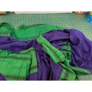 Vintage Silk Saree for Crafting Sewing Quilting Upcycled Projects Purple & Green